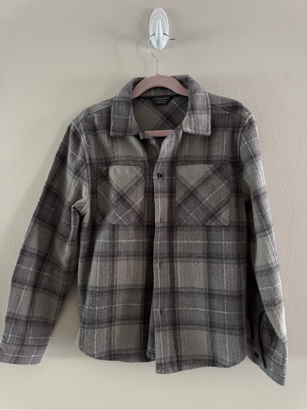 Primark boys Gray Plaid Button-Down Shirt